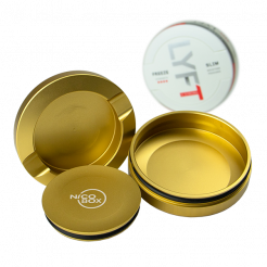 Boite de transport Nicobox pour nicotine pouches en aluminium Or