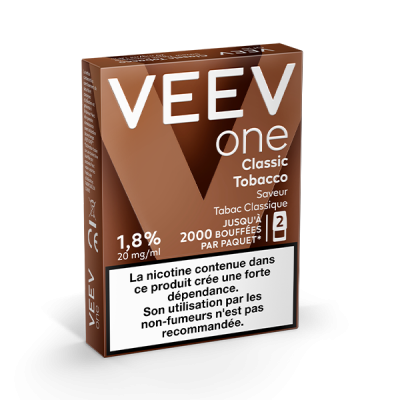 Pods VEEV ONE Classic Tobacco 2 recharges 20 mg