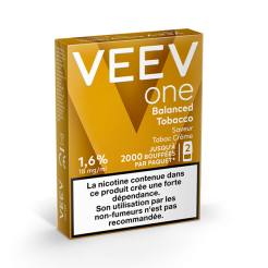 Pods VEEV ONE Tabac Crème 2 recharges 18 mg/mL