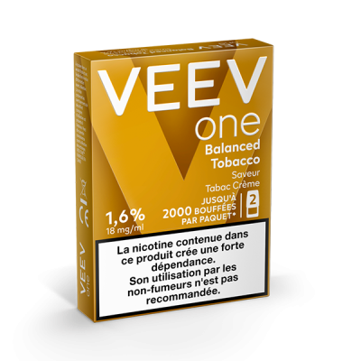 Pods VEEV ONE Tabac Crème 2 recharges 18 mg/mL