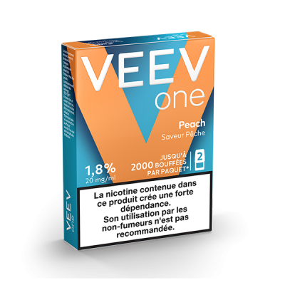 Pods VEEV ONE Pêche 2 recharges 20 mg