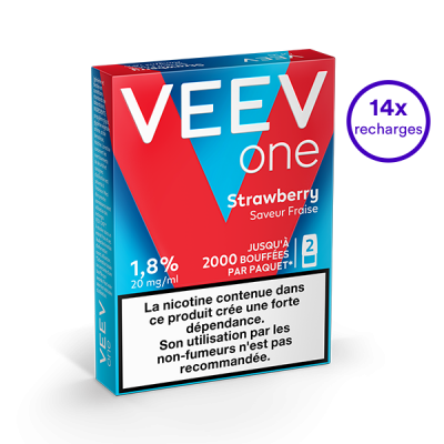 Pack VEEV ONE Fraise 14 recharges 20 mg/mL