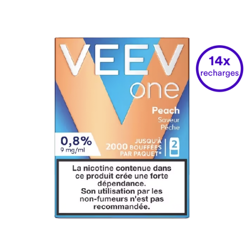 Pack VEEV ONE Pêche 14 recharges 9 mg/mL