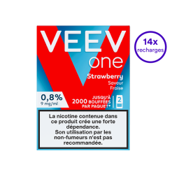 Pack VEEV ONE Fraise 14 recharges 9 mg/mL