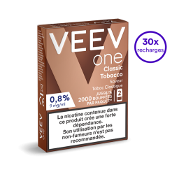 Pack VEEV ONE Classic Tobacco 30 recharges 9 mg/mL