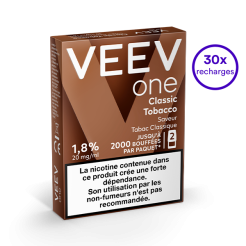 Pack VEEV ONE Classic Tobacco 30 recharges 20 mg/mL