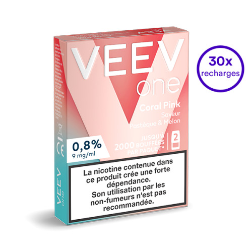 Pack VEEV ONE Pastèque Melon 30 recharges 9 mg/mL