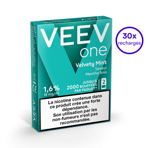 Pack VEEV ONE Anis Menthe 30 recharges 18 mg/mL