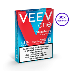 Pack VEEV ONE Fraise 30 recharges 20 mg/mL