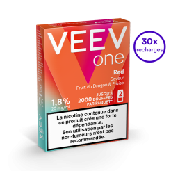 Pack VEEV ONE Fruit du dragon Fraise 30 recharges 20 mg/mL