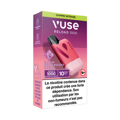 Puff rechargeable VUSE Reload 1000 box Saveur Fruits Rouges Intense 10mg