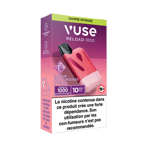 Puff rechargeable VUSE Reload 1000 box Saveur Fruits Rouges Intense 10mg