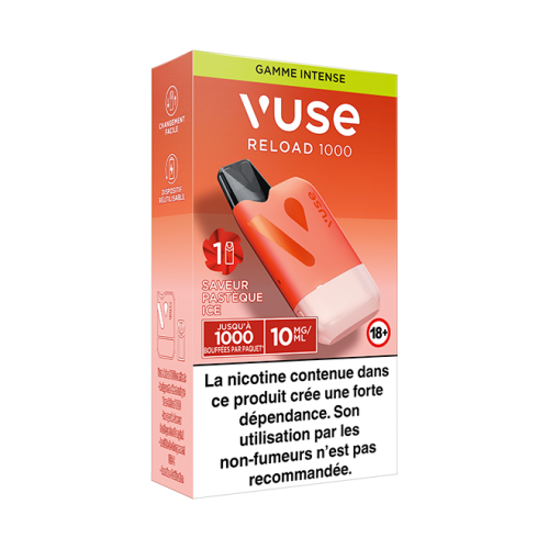 Puff rechargeable VUSE Reload 1000 box Saveur Pastèque Ice 10mg