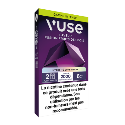 Pods VUSE Fusion Fruits des Bois 2 recharges 6, 10 mg/mL