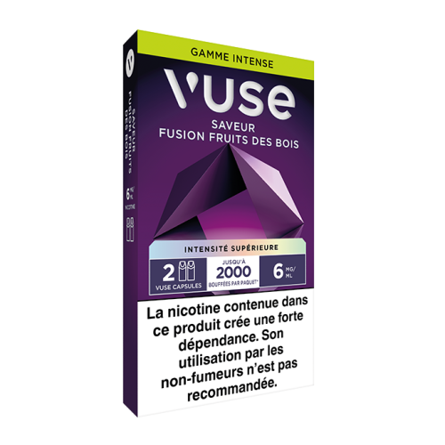 Pods VUSE Fusion Fruits des Bois 2 recharges 6, 10 mg/mL