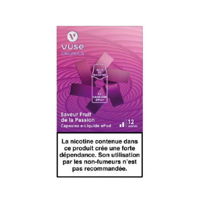 Pods VUSE Fruit de la passion 2 recharges 12 mg/mL