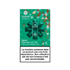Pods VUSE Classique Ice Vert 2 recharges 6 mg/mL