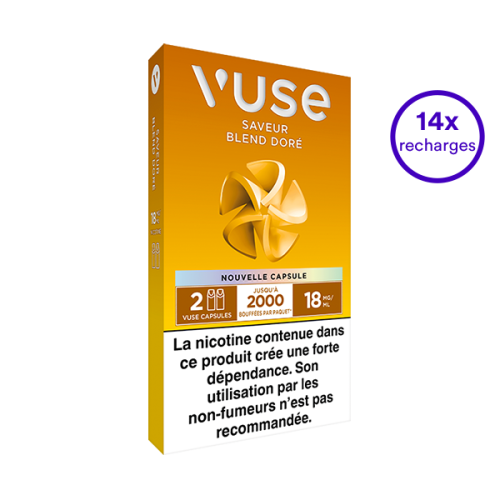 Pack VUSE Blend doré 14 recharges 18 mg/mL
