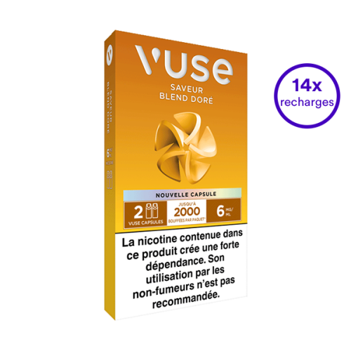 Pack VUSE Blend doré 14 recharges 6 mg/mL