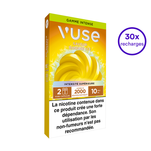 Pack VUSE Banane Ice 30 recharges 10 mg/mL