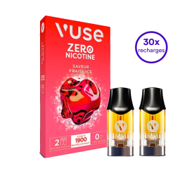 Pack VUSE Fraise Ice 30 recharges 0 mg/mL