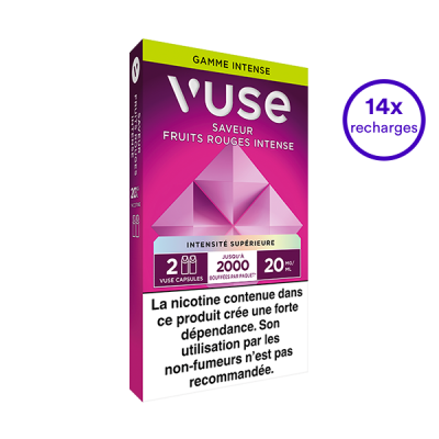 Pack VUSE Fruits rouges Intense 14 recharges 20 mg/mL