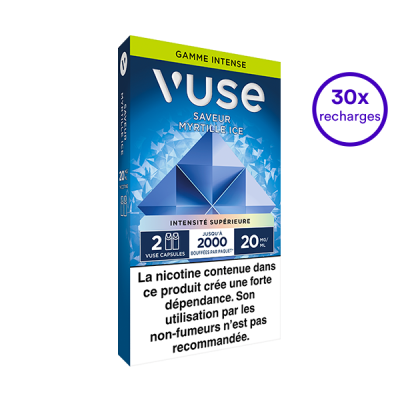 Pack VUSE Myrtille Ice 30 recharges 20 mg/mL
