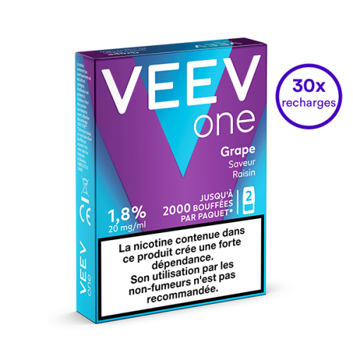 Pack VEEV ONE Raisin 30 recharges 20 mg/mL