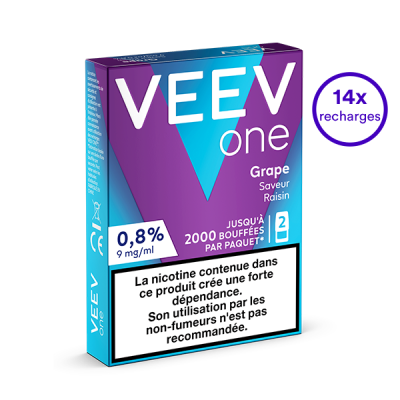 Pack VEEV ONE Raisin 14 recharges 9 mg/mL